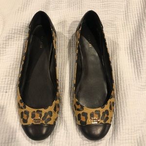 Coach Leopard Print Cap Toe Flats, Size 9.5